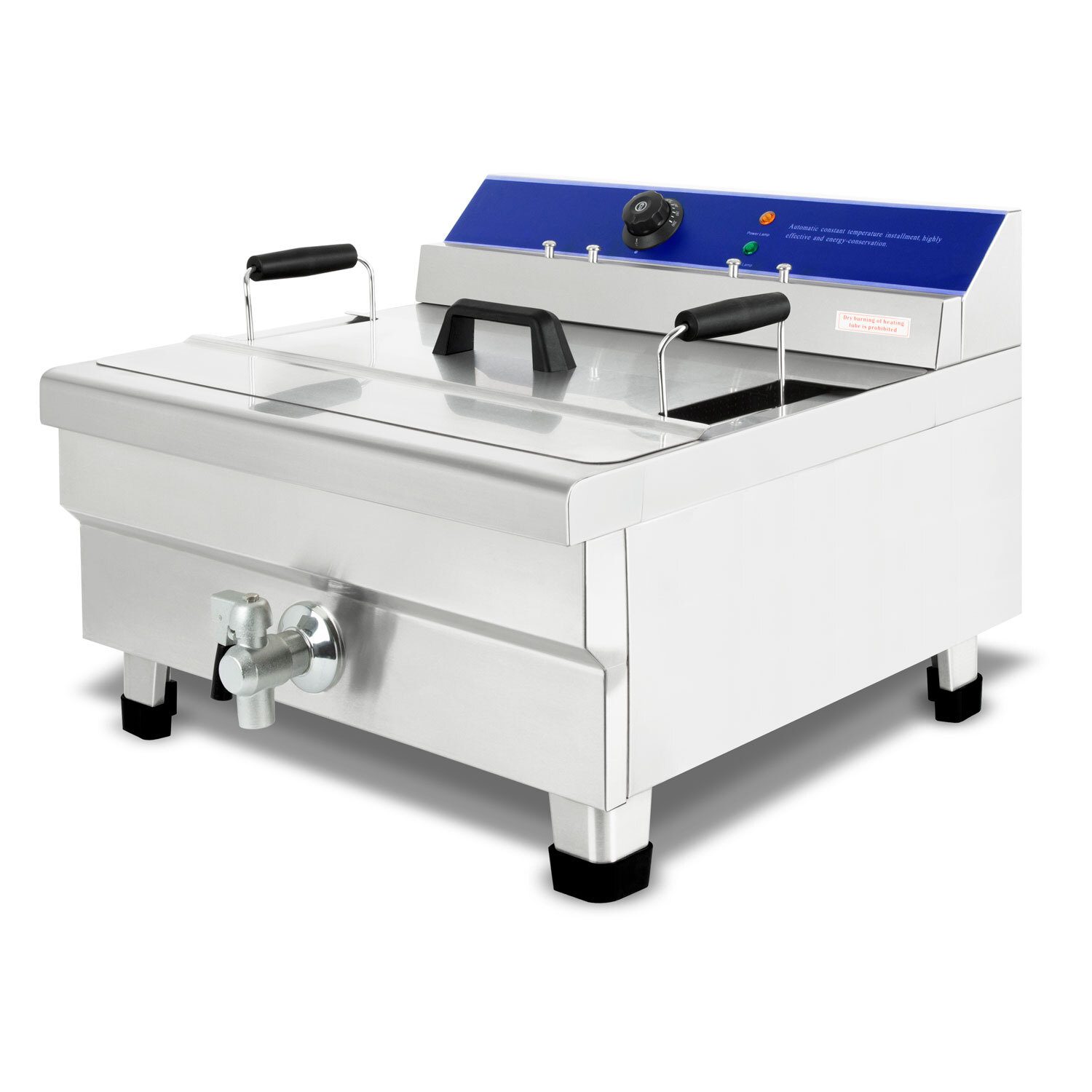 Friteuse appareil de cuisson des graisses friteuse poêle gastro acier inoxydable 28L gastro restaurant snack