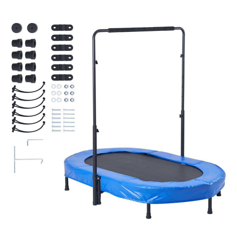 Kids Trampoline Indoor/Outdoor Trampoline, Foldable Mini Trampoline with Handle, Rebounder Trampoline, Garden Trampoline for Toddlers, Birthday Gift for Kids Ages 3 and Up for Fun, Blue