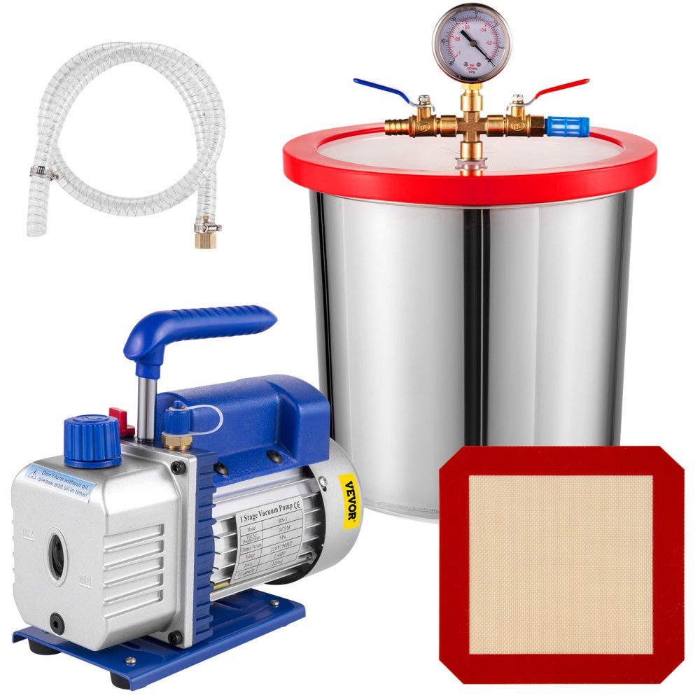 12L Vakuumkammer Multifunktionspumpe 85L/min Vakuumpumpe Vakuumpumpe Edelstahl