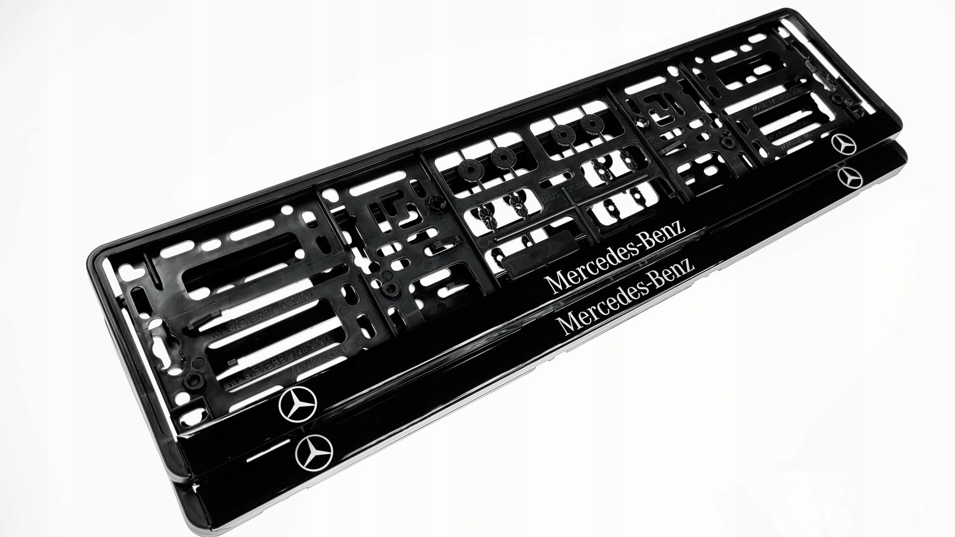 Support de plaque d'immatriculation Mercedes-Benz – jeu de haute qualité (2 pièces) Support de plaque d'immatriculation Mercedes-Benz – jeu de haute qualité (2 pièces)