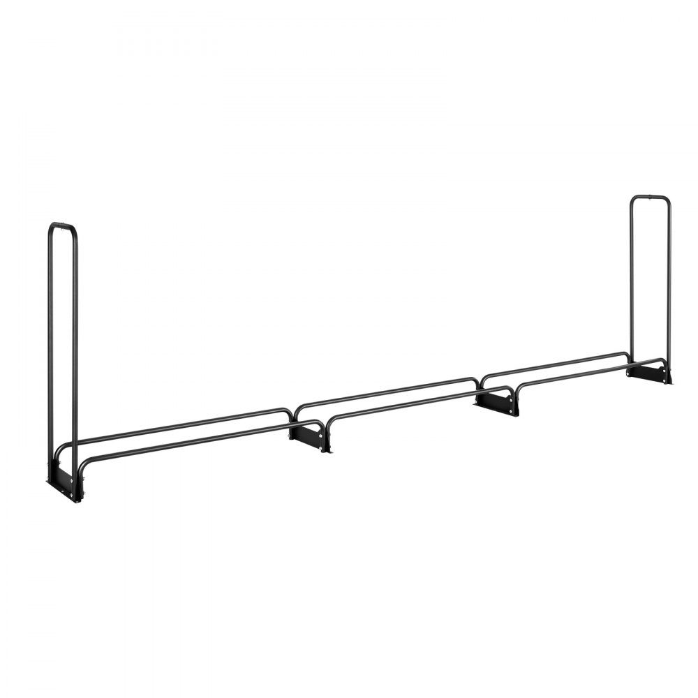 Brennholzregal aus Metall, 386 x 36 x 117 cm, Brennholzregal, Stahlrahmen, pulverbeschichteter Brennholzunterstand, 400 kg mit wasserdichter Abdeckung, Stapelhilfe, Holzunterstand für Veranda, Garten, Terrasse, Hof