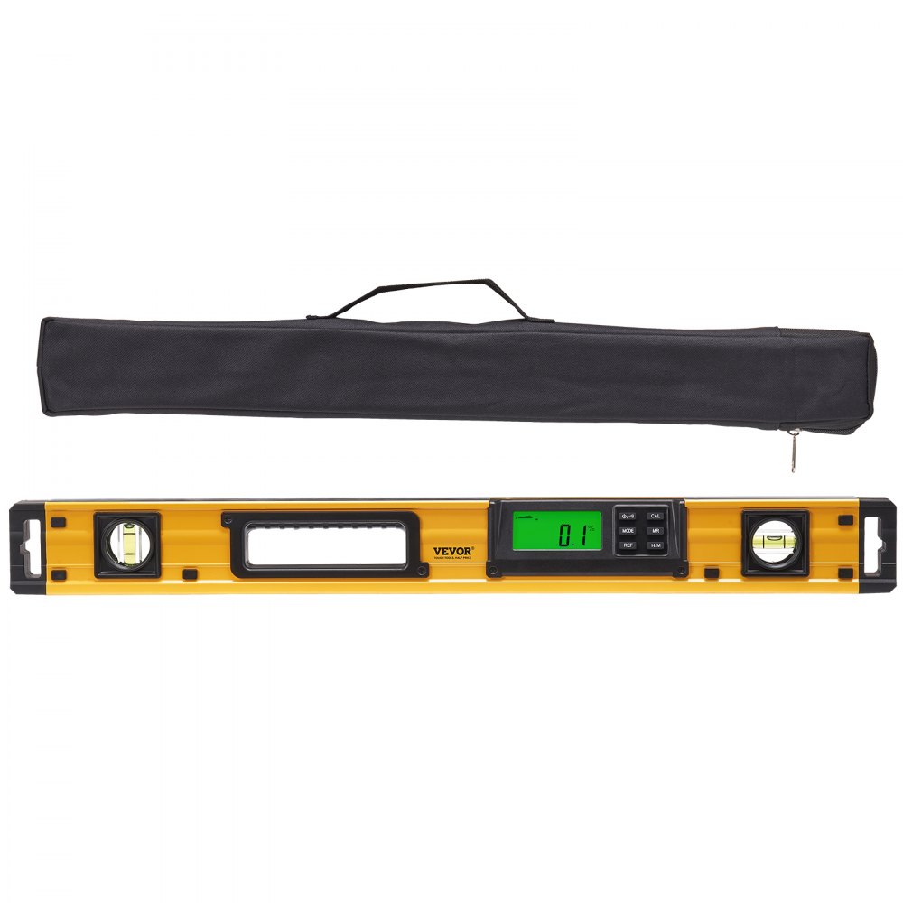 Digitaler Neigungssensor, Aluminium-Wasserwaage mit LCD-Bildschirm, 600 mm Länge, 3 Stufen, Messbereich von 0–360° (4 x 90°), 0,5 mm/m Genauigkeit, Speicheraufzeichnung und Haltefunktion Digitaler Neigungssensor, Aluminium-Wasserwaage mit LCD-Bildschirm, 600 mm Länge, 3 Stufen, Messbereich von 0–360° (4 x 90°), 0,5 mm/m Genauigkeit, Speicheraufzeichnung und Haltefunktion