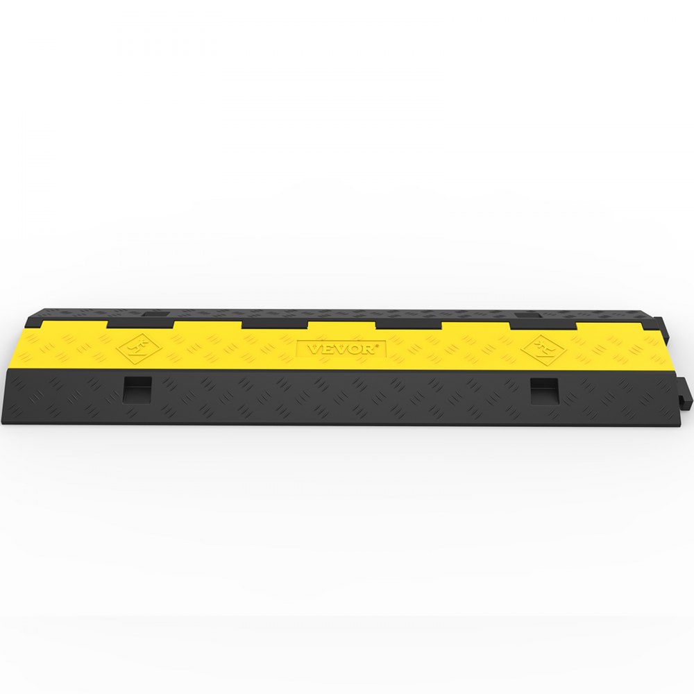 Cable protection mat, 3 pieces, 2 channels, 101 x 25 x 5 cm, overrun protection for cables, cable bridge 5T made of commercially available thermoplastic rubber with modular design for parking lots, warehouses, black Cable protection mat, 3 pieces, 2 channels, 101 x 25 x 5 cm, overrun protection for cables, cable bridge 5T made of commercially available thermoplastic rubber with modular design for parking lots, warehouses, black