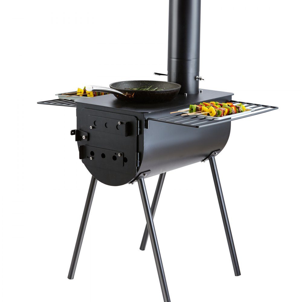 Poêle à bois Portable Camping tente chaude gril four 300 cm extérieur avec tuyaux
