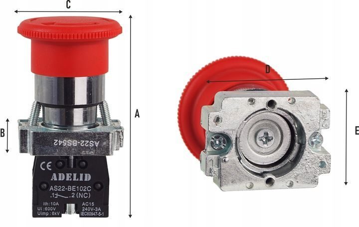 XB2 BS542 METALLPILZ-SICHERHEITSTASTE