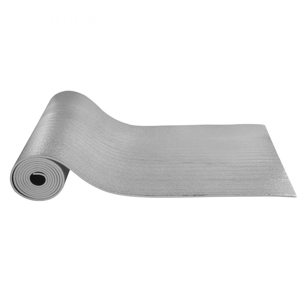 Rouleau d'isolation réfléchissant double, barrière radiante avec noyau en mousse, 15,1 mm, 48" x 25 pieds, panneau réfléchissant la chaleur double face en feuille d'aluminium et mousse EPE, rouleau d'isolation thermique pour fenêtres et toits de camping-c