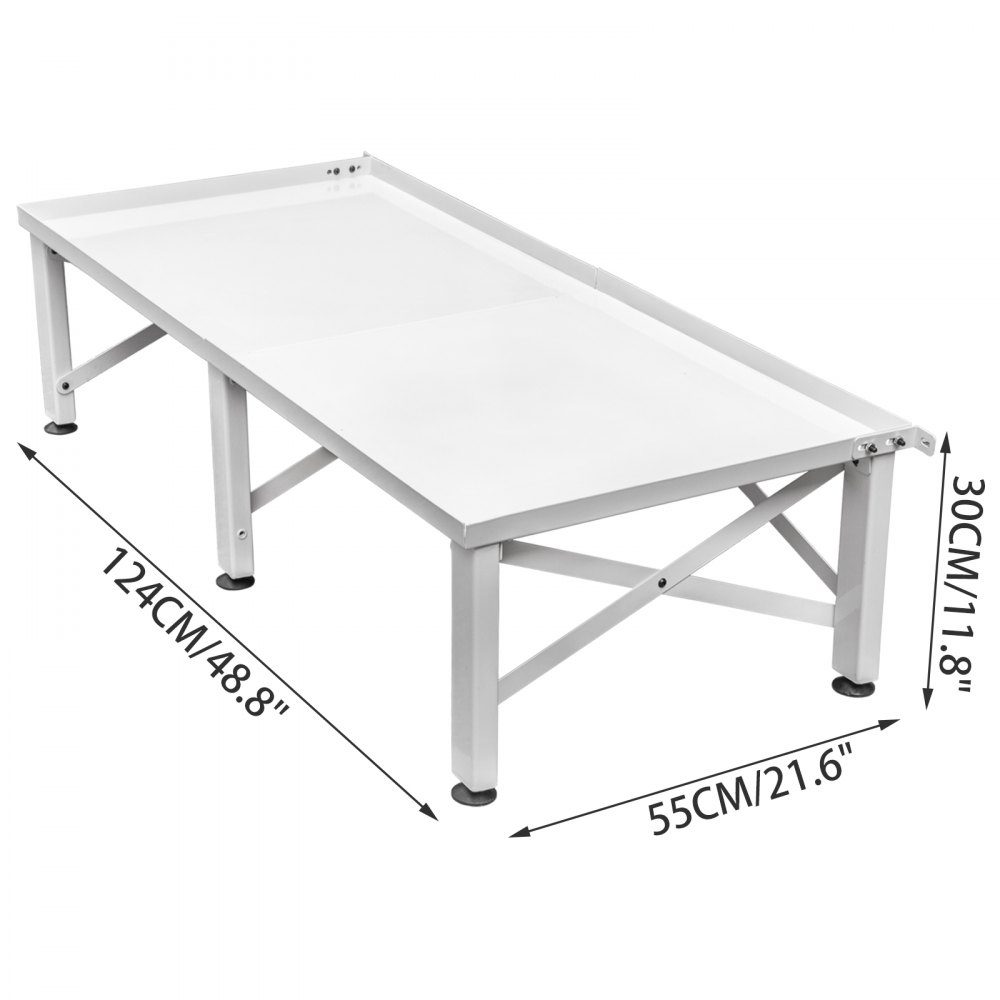 Washing machine base double 124 x 55 x 30 cm, washing machine riser made of iron, washing machine base with non-slip rubber feet, base for washing machine, dryer, refrigerator, load capacity 150 kg