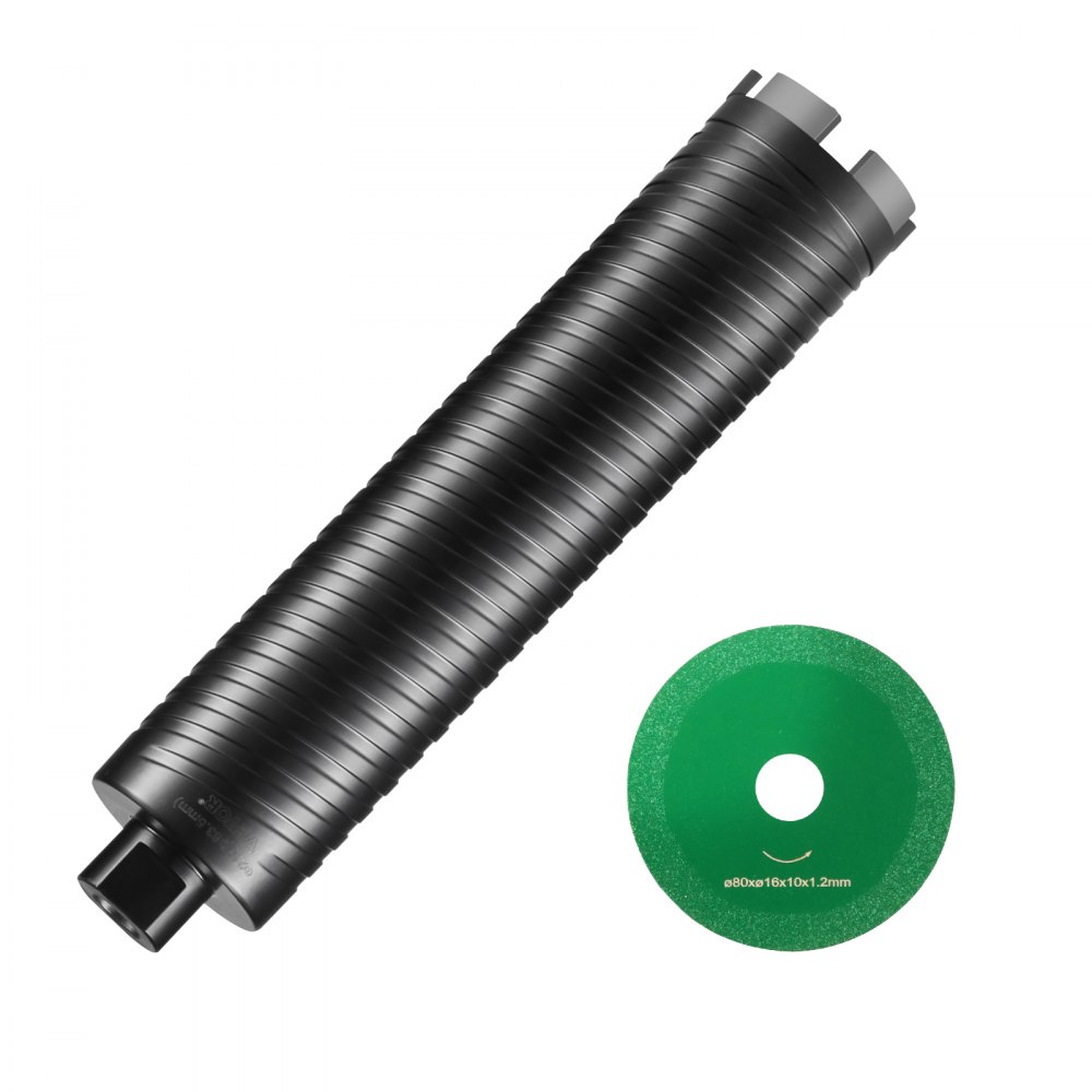 Foret diamanté, 63,5 mm, foret diamanté sec/humide pour briques et blocs, foret à béton avec foret de guidage et lame de scie, profondeur de perçage 241,3 mm, filetage femelle 5/8"-11