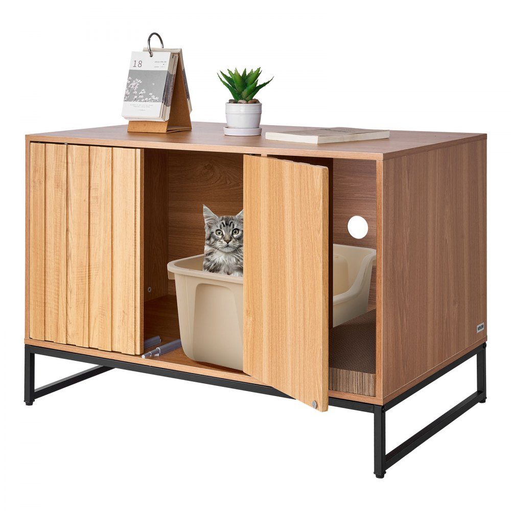 Armoire pour chat, 800x510x568 mm, toilettes pour chat avec griffoir et espace de rangement, armoire de toilette pour chat, maison pour chat, adaptée à la plupart des bacs à litière pour chat, pour chambre et salon
