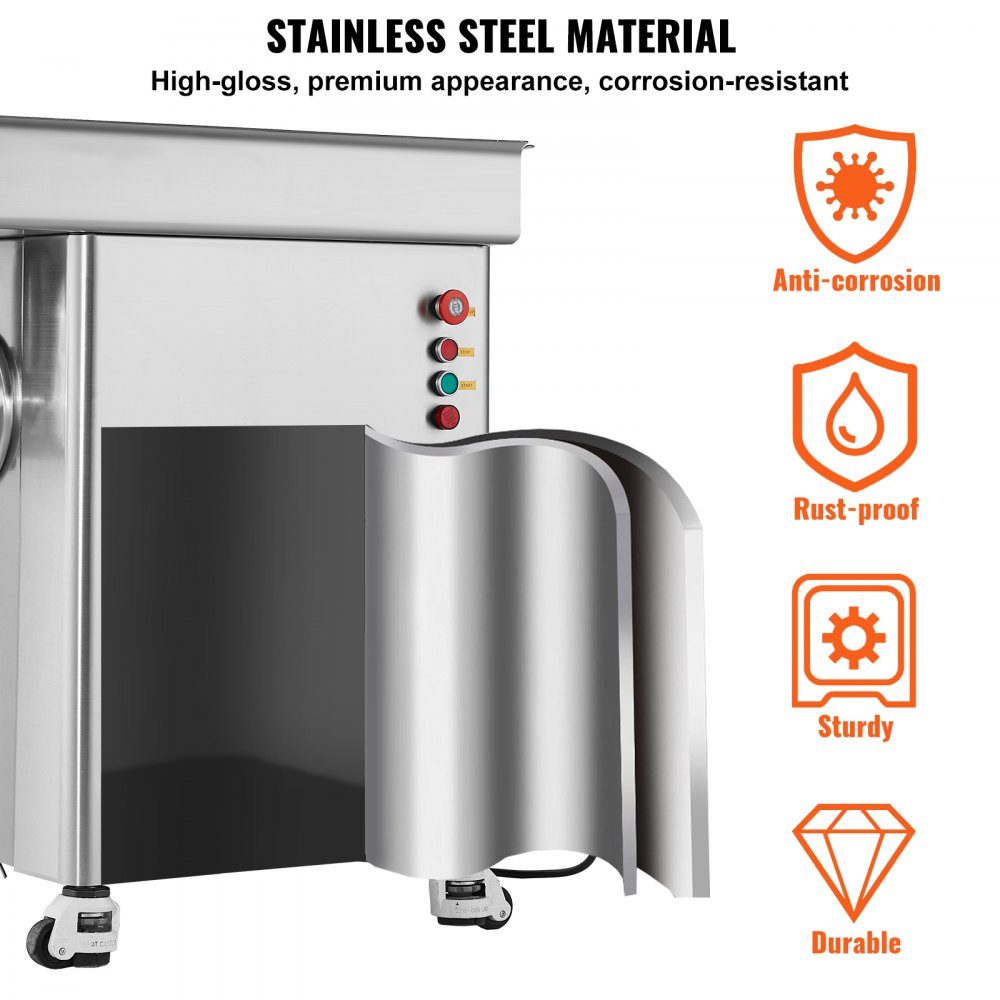 Commercial Meat Grinder 16.65kg/min 4000W Electric Meat Grinder with Blades and Grinding Plates Electric Sausage Machine Commercial Stainless Steel Meat Grinder for Kitchen Restaurant Butcher Shop – Part No. HT-24036