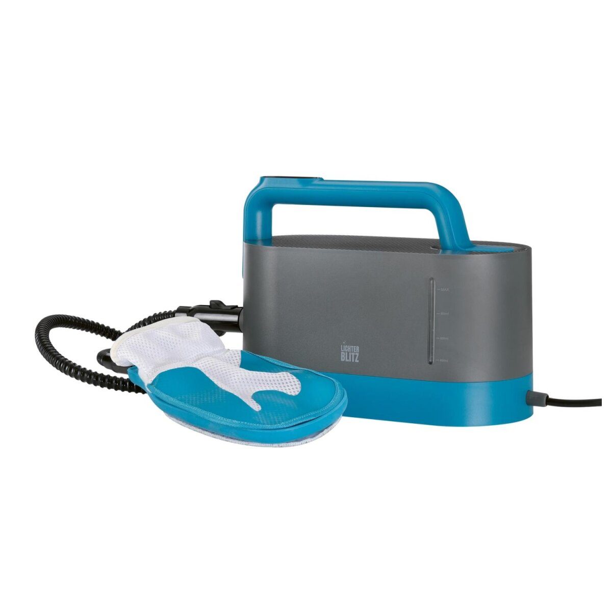 LICHTERBLITZ steam cleaner, 1200 W, grey/blue, 15 pieces.
