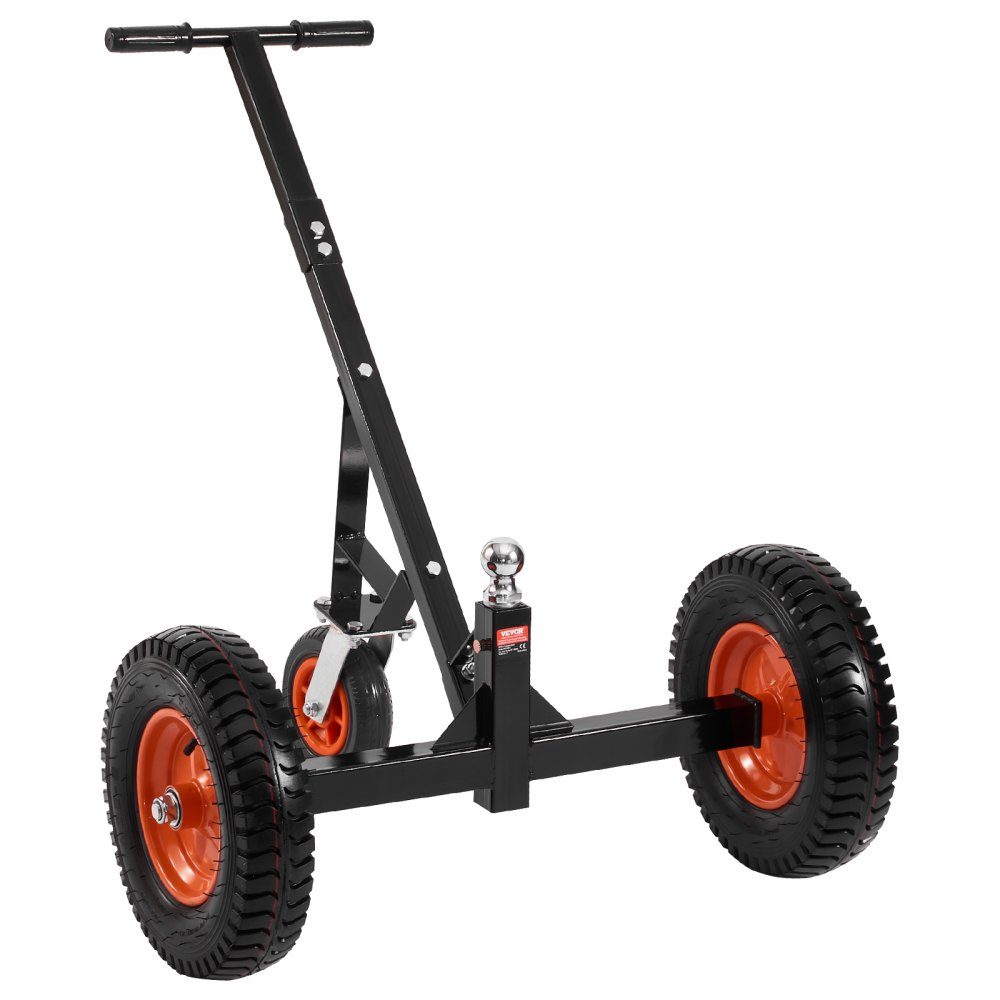 Manoeuvrer Trailer, Trailer Trolley, 544kg Support Load, 460 & 560mm Adjustable Height, 50.8mm Ball, 386mm Pneumatic Tires, Carbon Steel, for Moving Motorhome Trailers