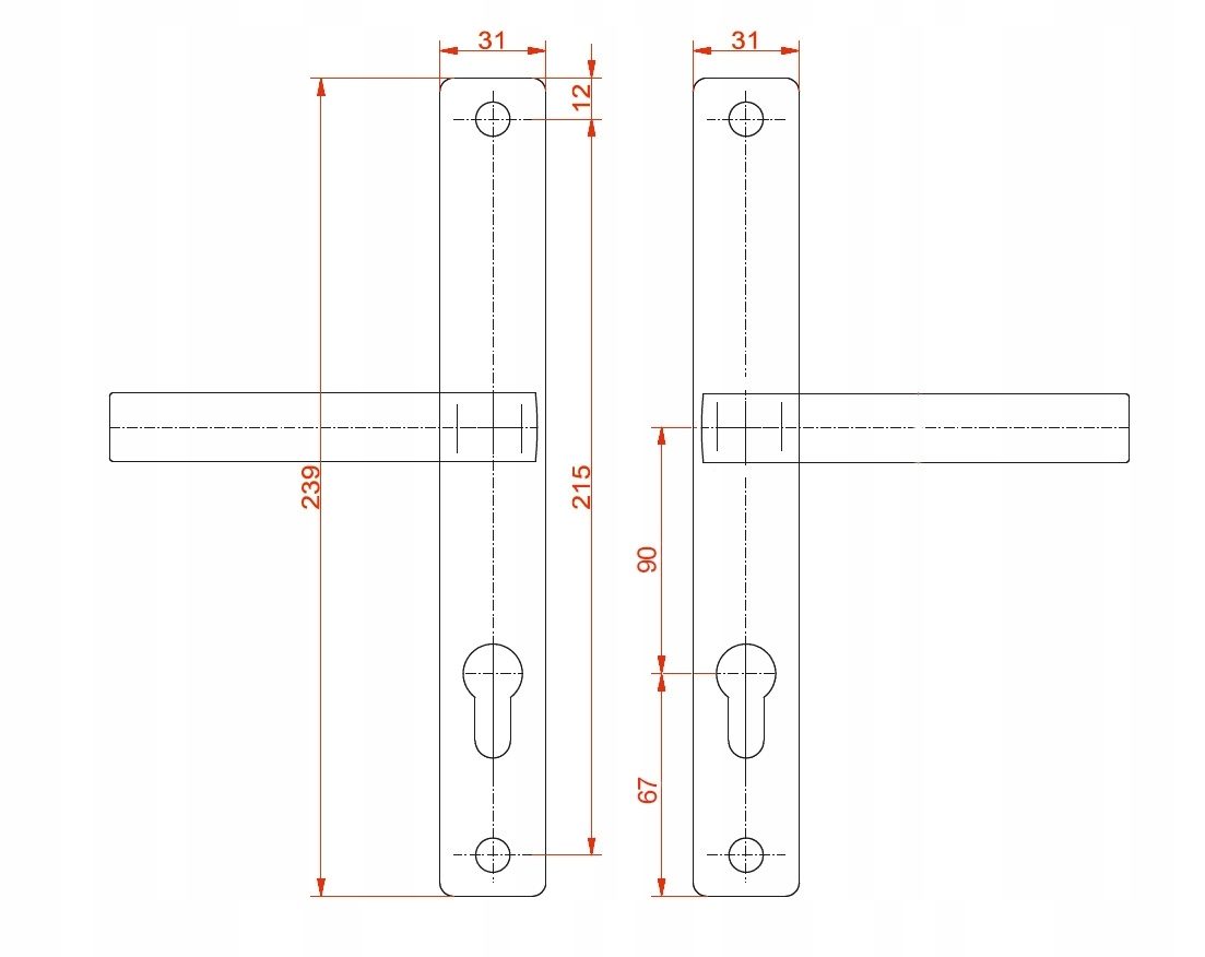 Handle set door handle door fitting door handle set 2 black