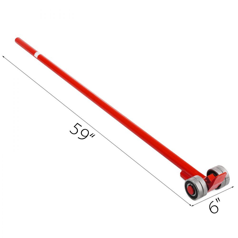 Pry bar with rollers 150cm handle length Pry bar wheels Max. load capacity up to 3 tons Lifting tool made of carbon steel Lifting aid Ideal for metallurgy Automotive engineering Mechanical engineering