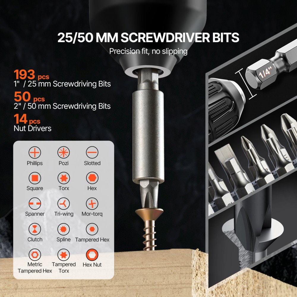 Bohrer-Set 318-teilig, Schraubendreher-Bit-Set, Schraubendreher-Bit-Set geeignet zum Bohren und Schrauben in Holz, Metall und Zement, Bohrer-Sets Kombi-Set sortiert im geordneten Transportkoffer Bohrer-Set 318-teilig, Schraubendreher-Bit-Set, Schraubendreher-Bit-Set geeignet zum Bohren und Schrauben in Holz, Metall und Zement, Bohrer-Sets Kombi-Set sortiert im geordneten Transportkoffer