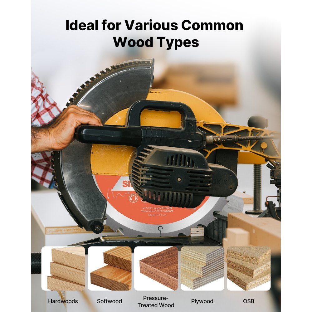 Circular saw blade (254mm diameter, 24 sharp teeth and 2.5mm thickness), ideal for plywood, OSB hardwood, compatible with circular saws, alloy saw blade with noise reducing heat dissipation