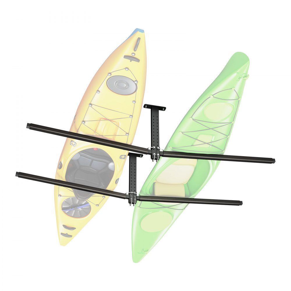 Kayak Storage Rack for 2 Kayaks/Canoes/Surfboards/Paddleboards, Kayak Stand, Ceiling Rack for Garage Mount, Adjustable Kayak Bracket (Ceiling Mount) with 250lb Load Capacity
