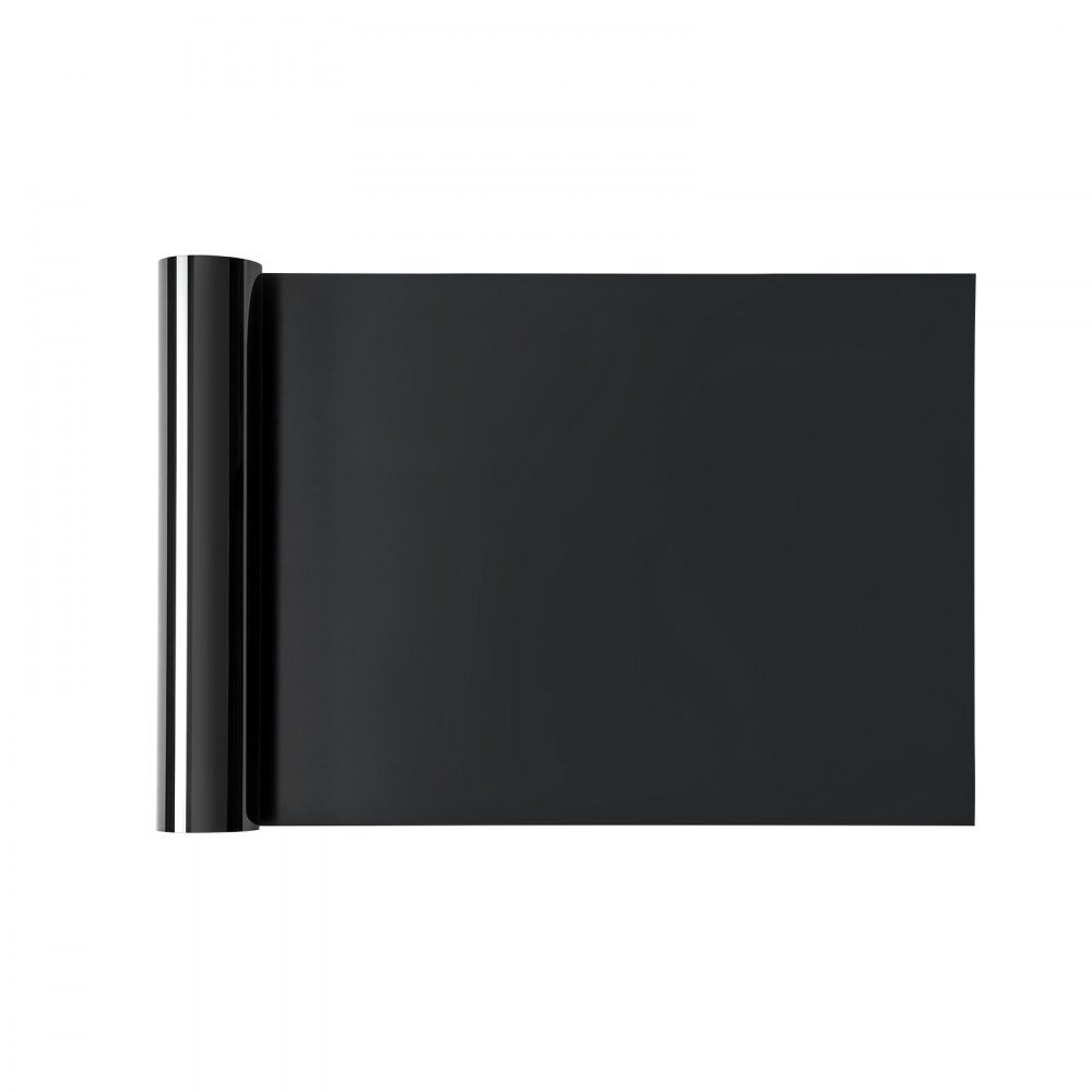 Film de transfert thermique en vinyle (304,8 x 21336 mm) Noir brillant HTV Rouleau de vinyle thermocollant compatible avec les machines de découpe pour divers matériaux T-shirts Coussins Chapeaux