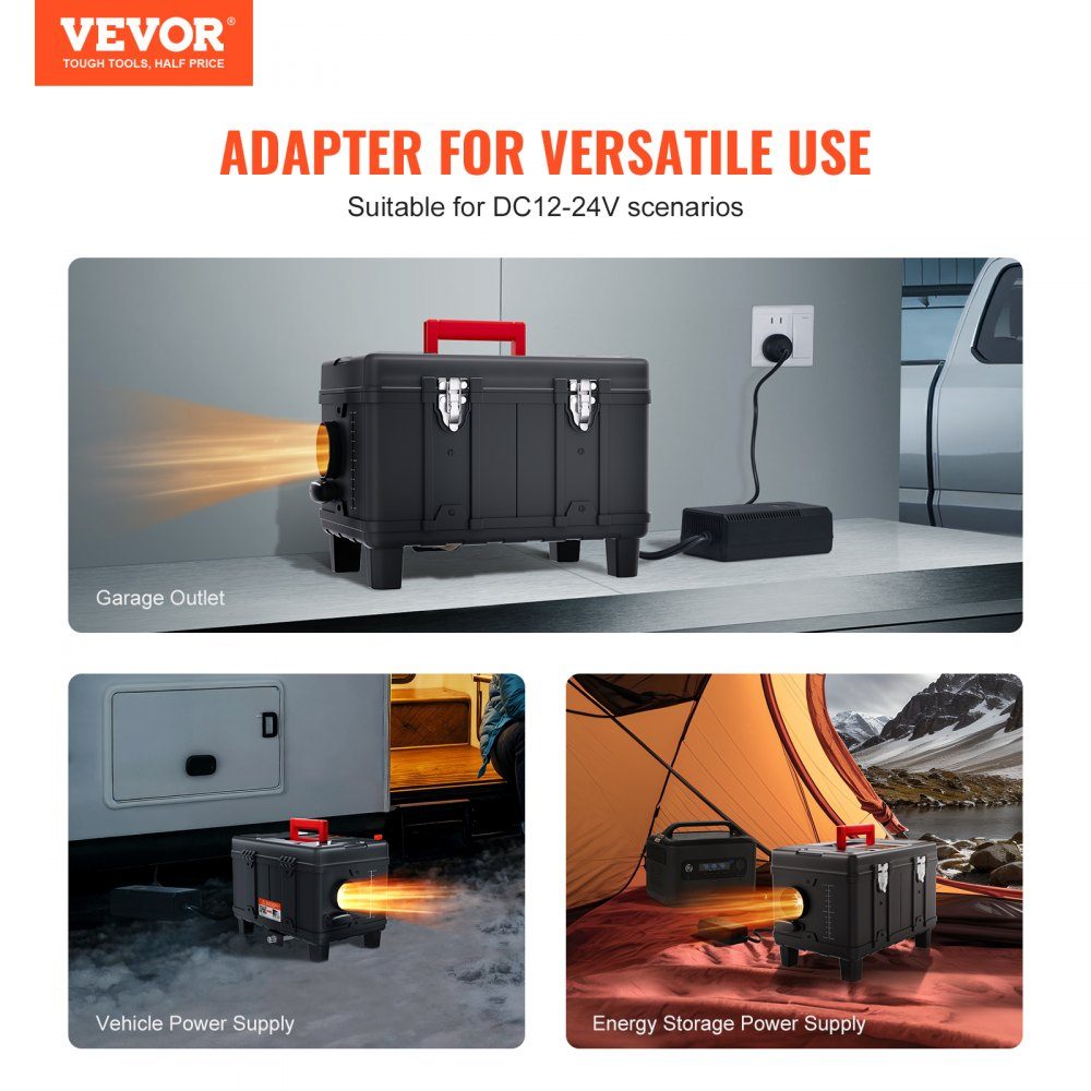 5-8KW Diesel Heater 12V/24V All-in-One Diesel Air Heater with Bluetooth App Control and Remote Control Screen and CO Alarm Fast Heating Portable Diesel Heater for Vehicles