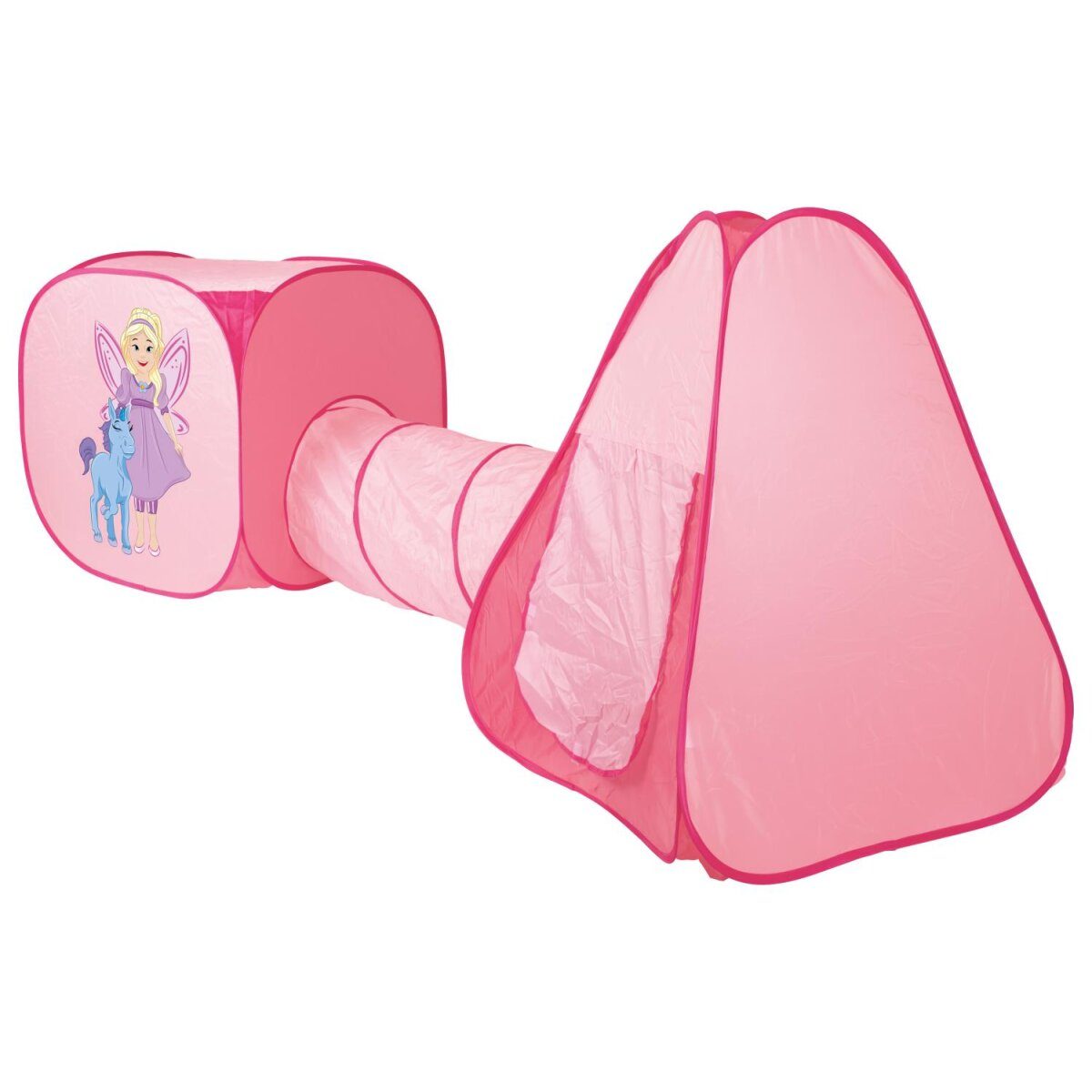 Playtive Spielzelte mit Tunnel, 3 Stück (Pink)