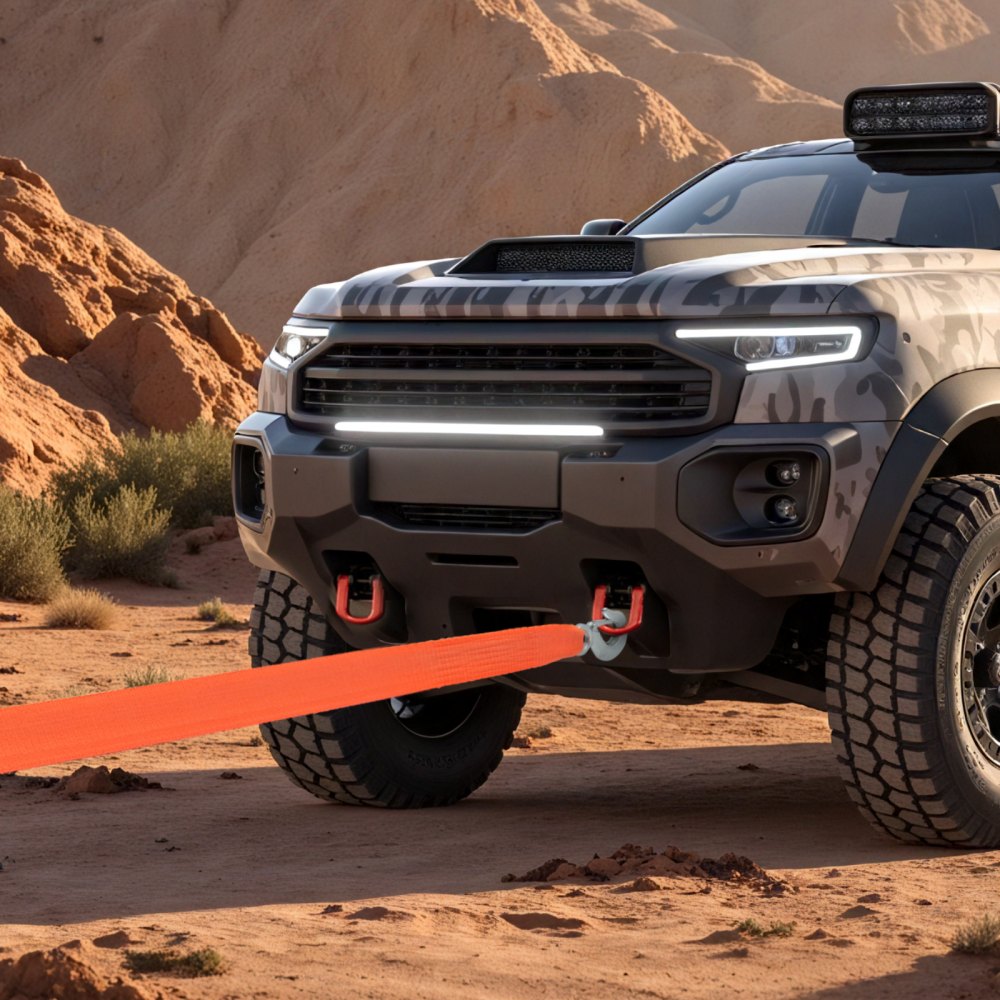 ATV-Abschleppgurt mit Haken, 50,8 mm x 6,1 m Abschleppseil, 7700 kg Bruchfestigkeit, Bergungsseil mit Sicherheitshaken für LKWs und Fahrzeuge, Abschleppzubehör für Pannenhilfe ATV-Abschleppgurt mit Haken, 50,8 mm x 6,1 m Abschleppseil, 7700 kg Bruchfestigkeit, Bergungsseil mit Sicherheitshaken für LKWs und Fahrzeuge, Abschleppzubehör für Pannenhilfe