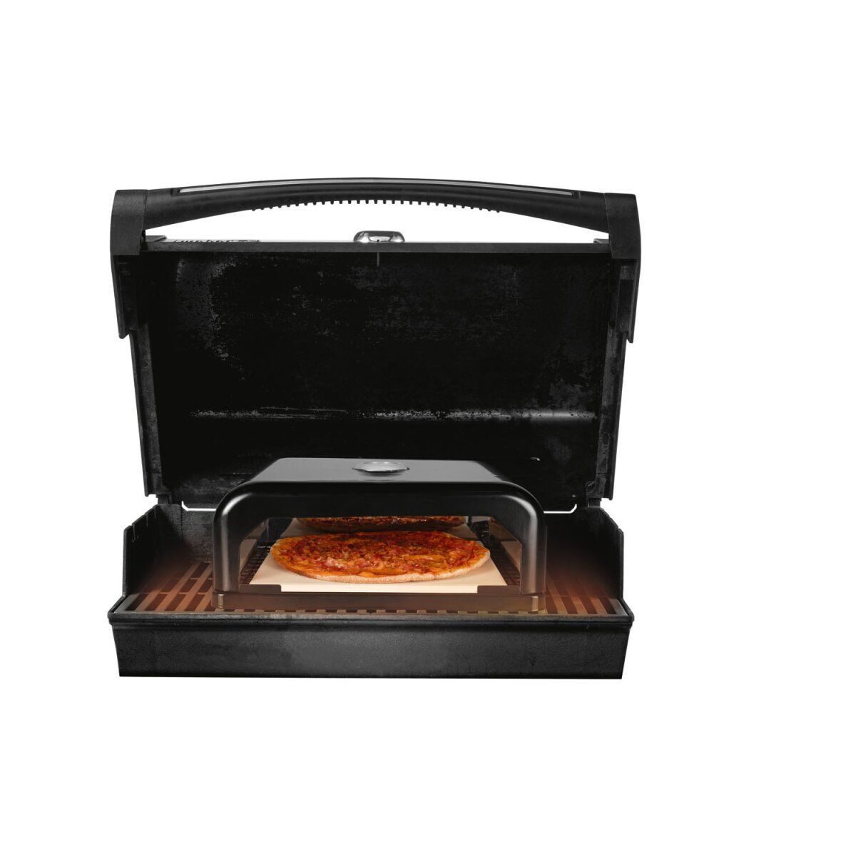 Pizzaovengrillopzetstuk, geëmailleerd, met thermostaat