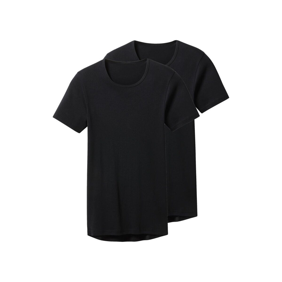 esmara® HOMME lot de 2 sous-vêtements en fines côtes, col rond, 5/M, noir