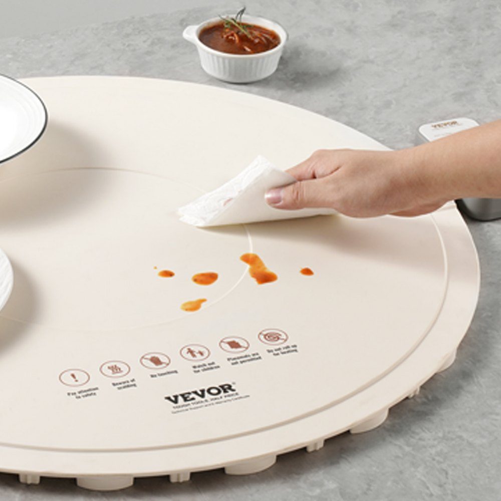 Plateau chauffant électrique, tapis chauffant pour buffet, chauffe-aliments portable avec 4 réglages de température réglables, φ600 mm x 14,5 mm, parfait pour les fêtes, la restauration, la maison