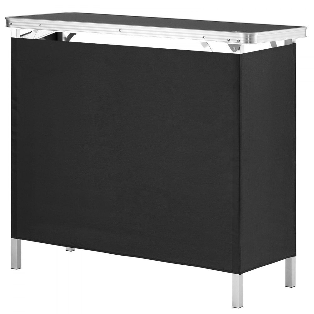 Comptoir d'exposition portable, comptoir d'exposition, 97,5 × 38,5 × 87 cm, stand d'exposition, support de comptoir d'exposition, table de bar de promotion pliable, comptoir de promotion, réception avec compartiment de rangement, sac de transport, noir