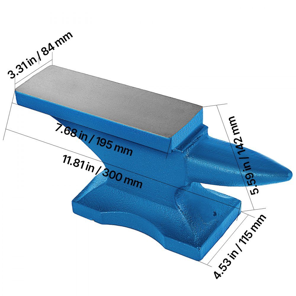 Einzelhornamboss, 11 kg Gusseisenamboss, Schmied zum Verkauf, Schmiedewerkzeuge und -ausrüstung, Amboss, robuster runder Hornamboss, Schmied, Juwelier, Metallschmied, Schmiedewerkzeug