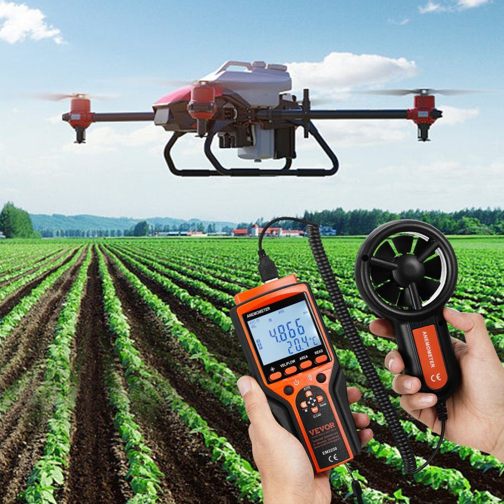 4 in 1 Anemometer 100,8 MPH Luftgeschwindigkeitsmesser 168 x 75 x 36 mm Anemometer IP44 Windmesser Windstärkemesser MAX/MIN/AVG/CU Windgeschwindigkeitsdaten Geschwindigkeitsmesser