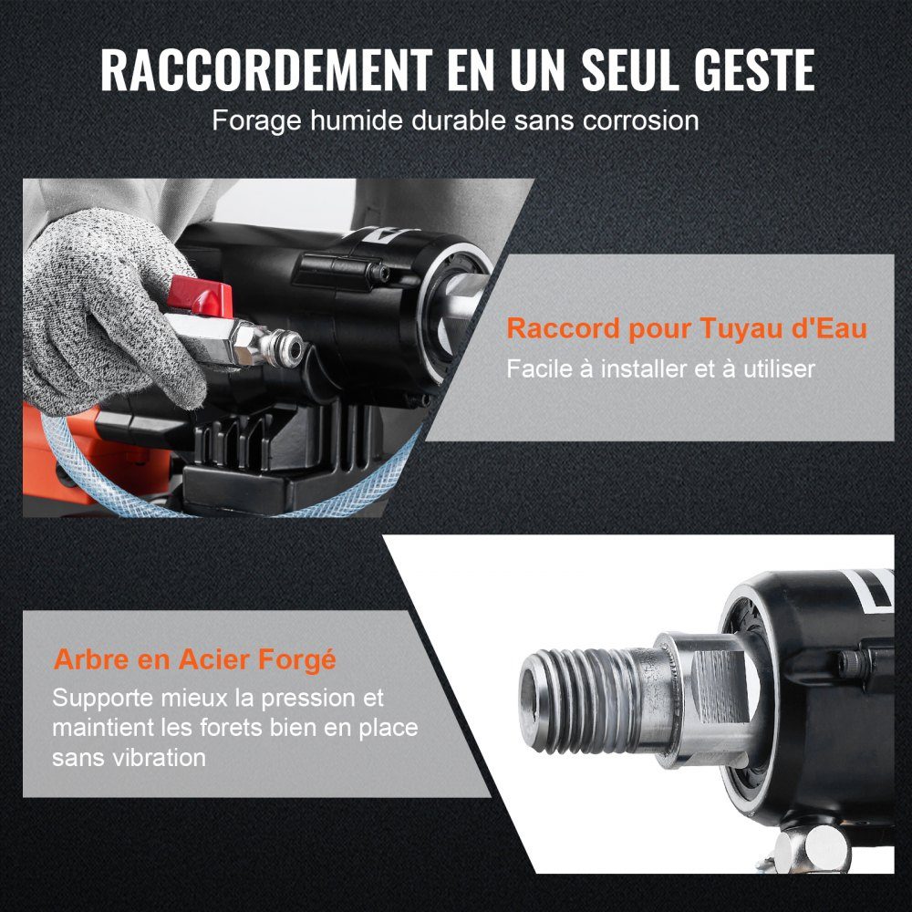 Diamantbohranlage 3200W Diamantkernbohrmaschine Kernbohrmaschine 0-750 U/min Kernbohrmaschine Nass- und Trockenbohren, 20cm Magnetbohrmaschine geeignet zum Bohren von Stahlbeton, Marmor usw