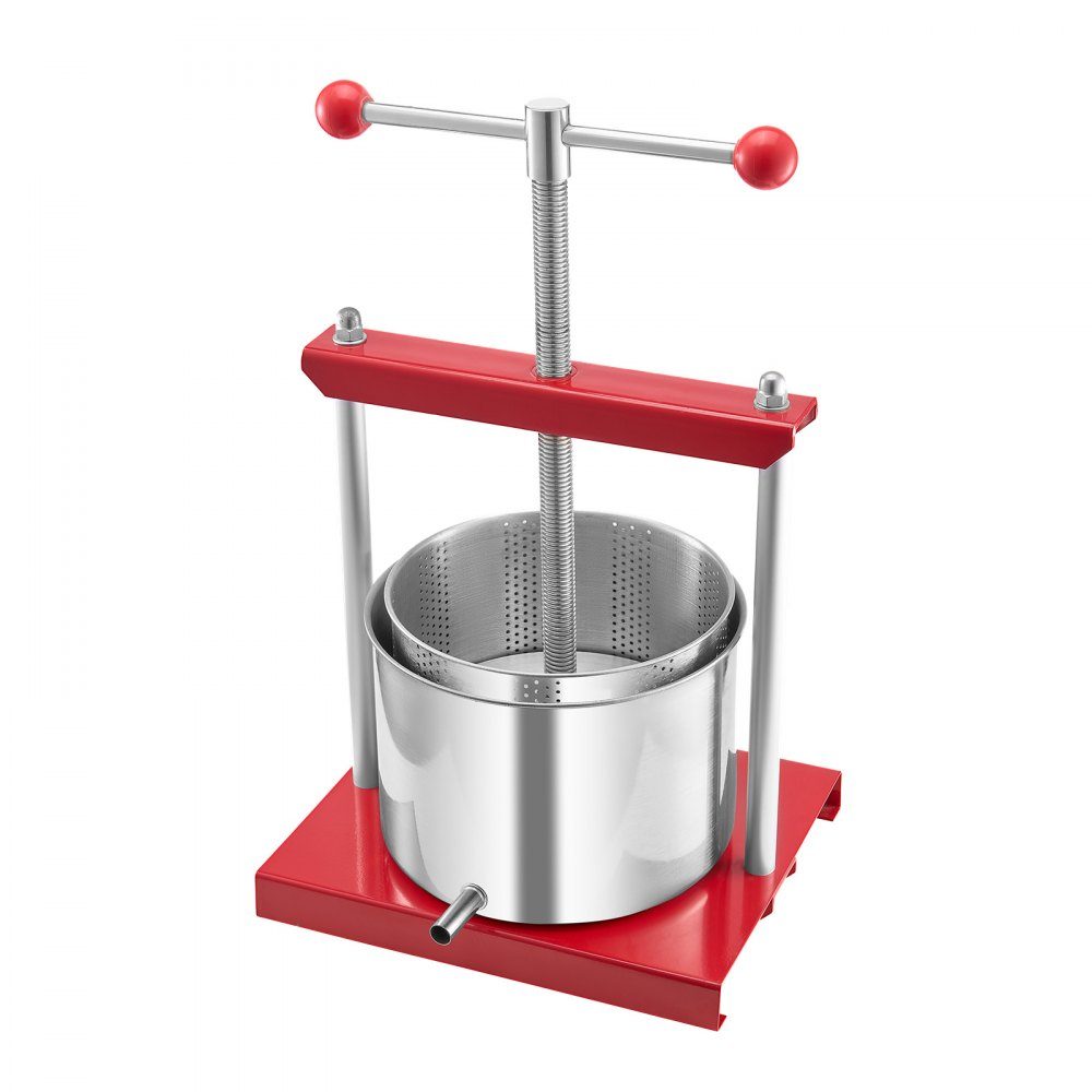 Fruit Wine Press, Fruit Grinder, Apple Grinder (6L) with 2 Stainless Steel Barrels, Manual Juicer, Cider Press, Apple Press, Grape Press, Olive Oil Press, T-Handle Juicer for Home Kitchen