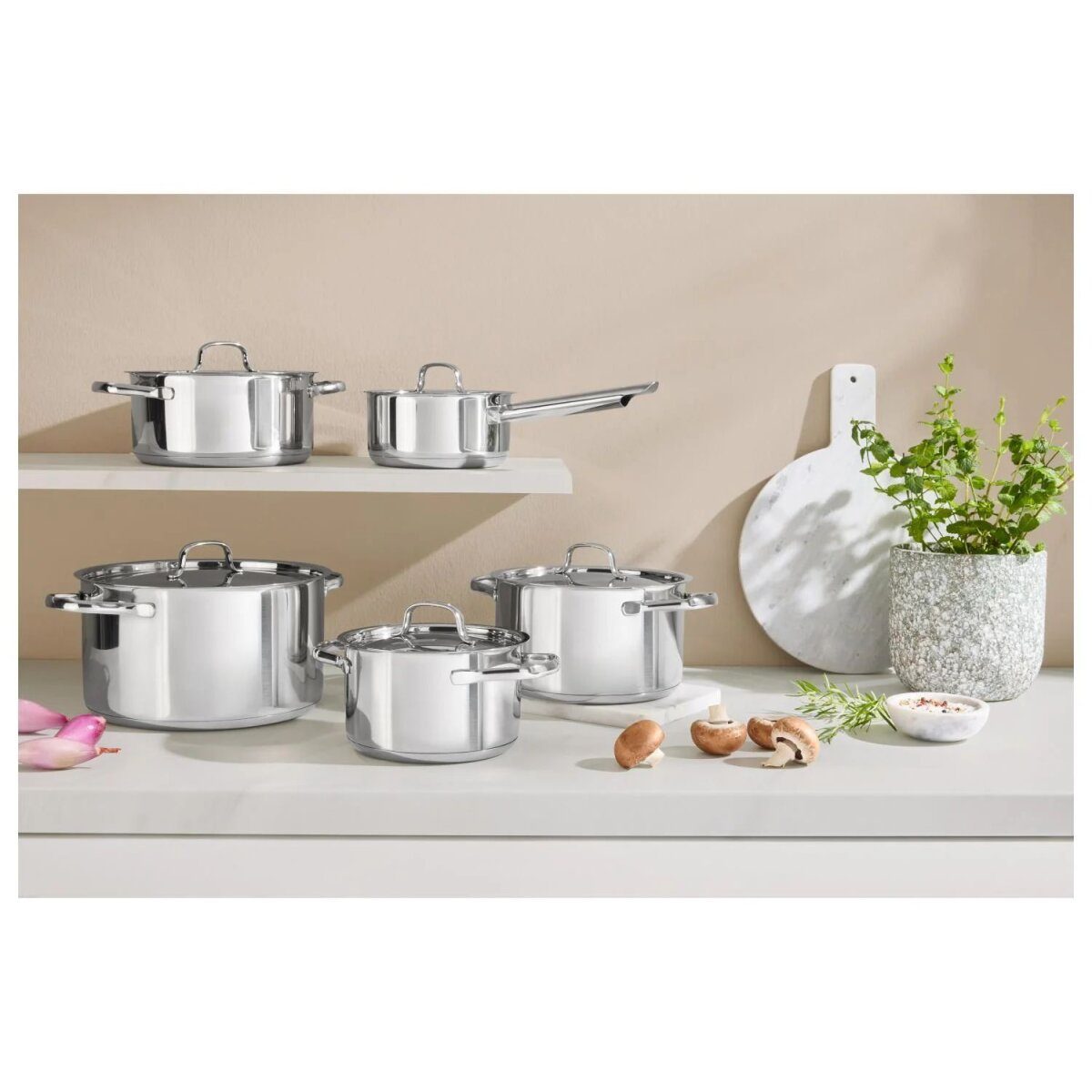 Zestaw garnków ze stali nierdzewnej SILVERCREST®, 10 sztuk
