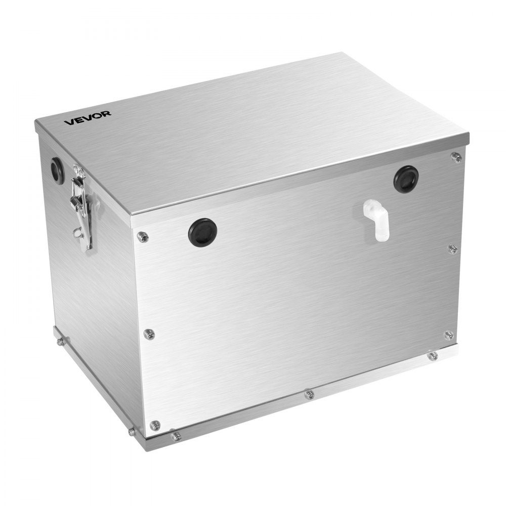 Batteriekasten, Gruppe 24/31, Batteriekasten für Schiffsbatterien mit Griffen und Kabellöchern mit Gummitülle, Gehäuse aus Aluminiumlegierung, geeignet für Offroad-Rennwagen und LKWs