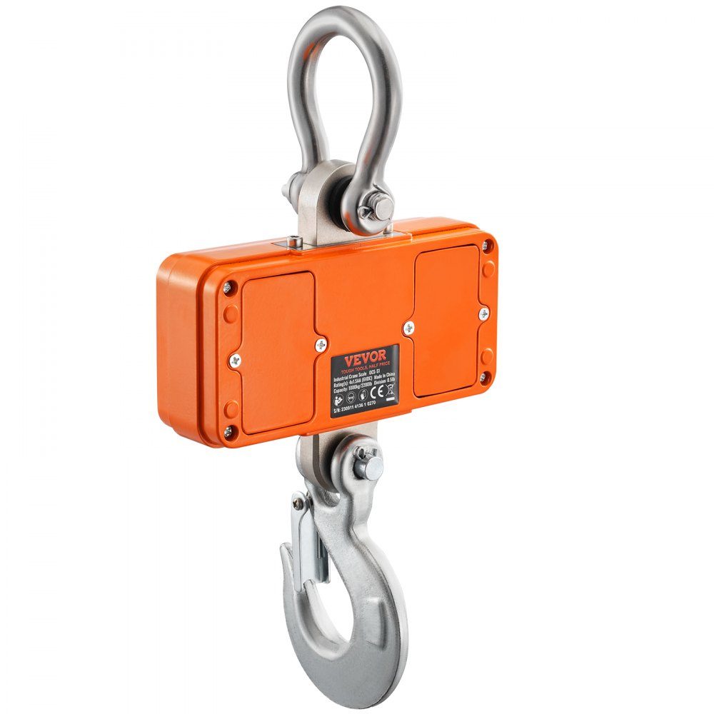 Digitale Hängewaage, 9 bis 1000 kg, Kranwaage, lbs/kg/N, Zugwaage, 0,2 kg Genauigkeit, Spielwaage, Industriewaage, LED-Display, Hängewaage, tragbare Mini-Waage mit Fernbedienung, 9 Funktionen