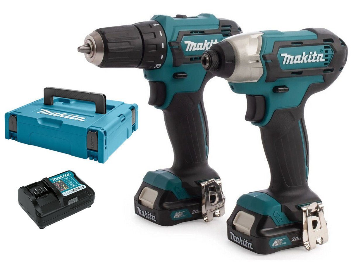 Makita boor- en slagmoersleutelset “CLX228AJ” met 2 accu's, oplader en koffer