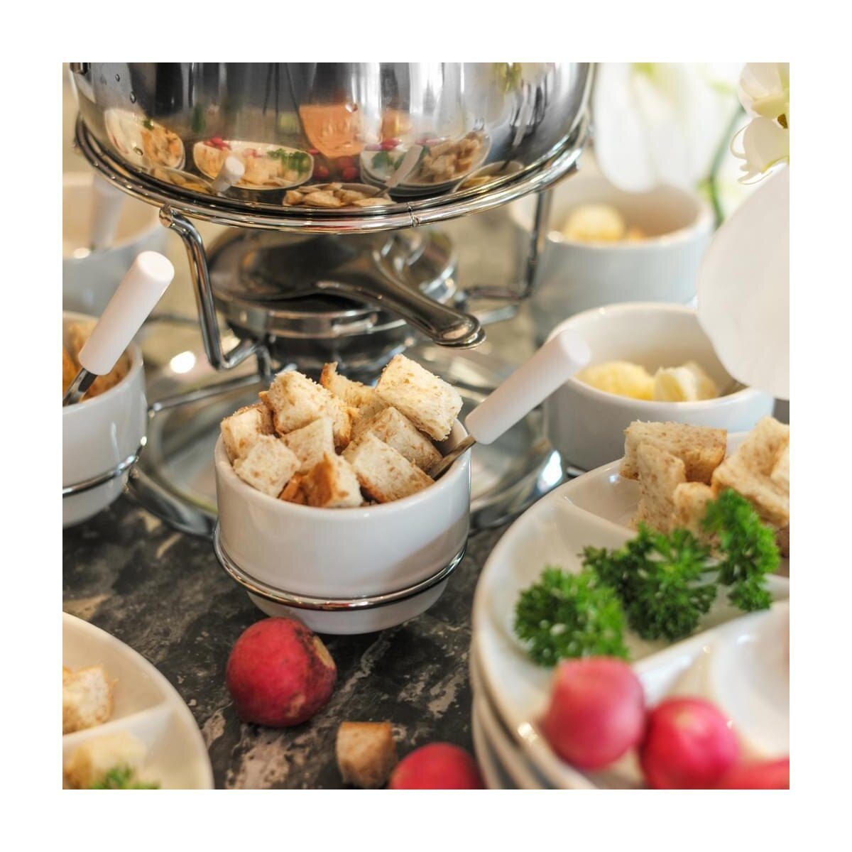 Zestaw do fondue Ribelli Fondue SET 28-teiliges, stal nierdzewna, średnica 16 cm