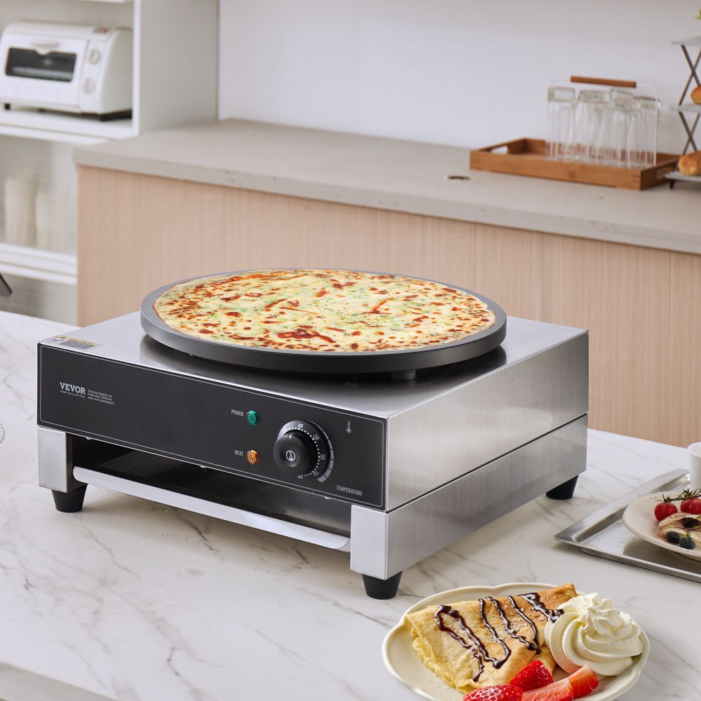 electric crepe maker crepe machine 3000W flat crepe griddle 40cm, non-stick stainless steel pancake stove, round cereal pancake stove, temperature control electric crepe maker crepe machine 3000W flat crepe griddle 40cm, non-stick stainless steel pancake stove, round cereal pancake stove, temperature control