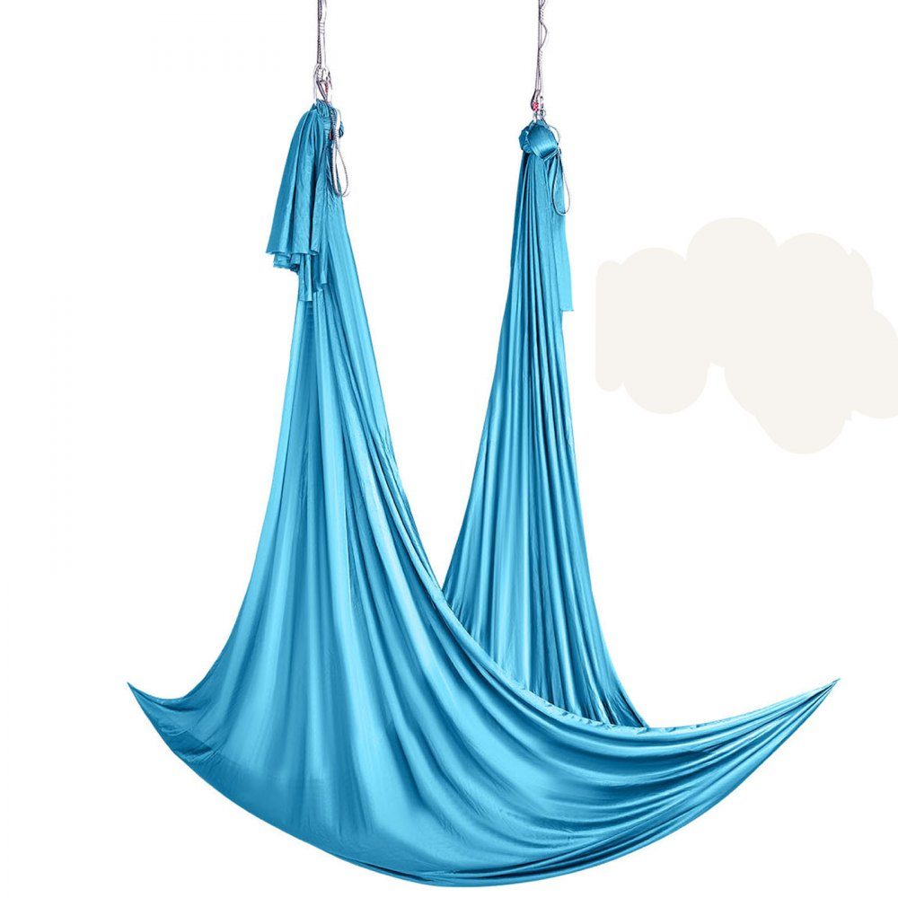 Aerial Yoga Hängematten-Set 5 x 2,8 m, Blau, Aerial Yoga Swing Air Flying, Yoga Swing Hängemattenschaukel 1000 kg max. Belastbarkeit, inklusive Yoga-Socken und Stahlkarabiner, Anti-Schwerkraft-Übungen