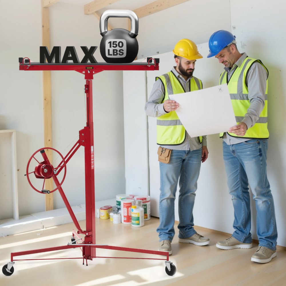 Plattenheber bis max. 68 kg, 3353 mm Höhe, Gipskartonheber mit verstellbarem Teleskoparm, Gipskarton, Trockenbauheber, Plattenheber, Hebezeug, Werkzeug, für Decken- und Wandmontage (rot) Plattenheber bis max. 68 kg, 3353 mm Höhe, Gipskartonheber mit verstellbarem Teleskoparm, Gipskarton, Trockenbauheber, Plattenheber, Hebezeug, Werkzeug, für Decken- und Wandmontage (rot)