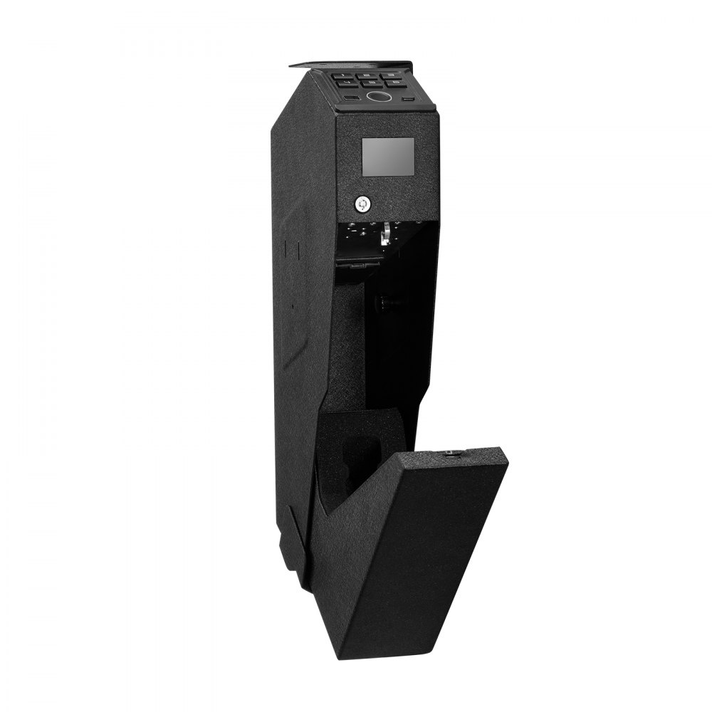 Gun safe gun safe with fingerprint/password (6-digit keypad)/key, gun safe gun case box with LED for 1 gun & magazine, 190 x 98 x 425 mm gun box for bedside table Gun safe gun safe with fingerprint/password (6-digit keypad)/key, gun safe gun case box with LED for 1 gun & magazine, 190 x 98 x 425 mm gun box for bedside table