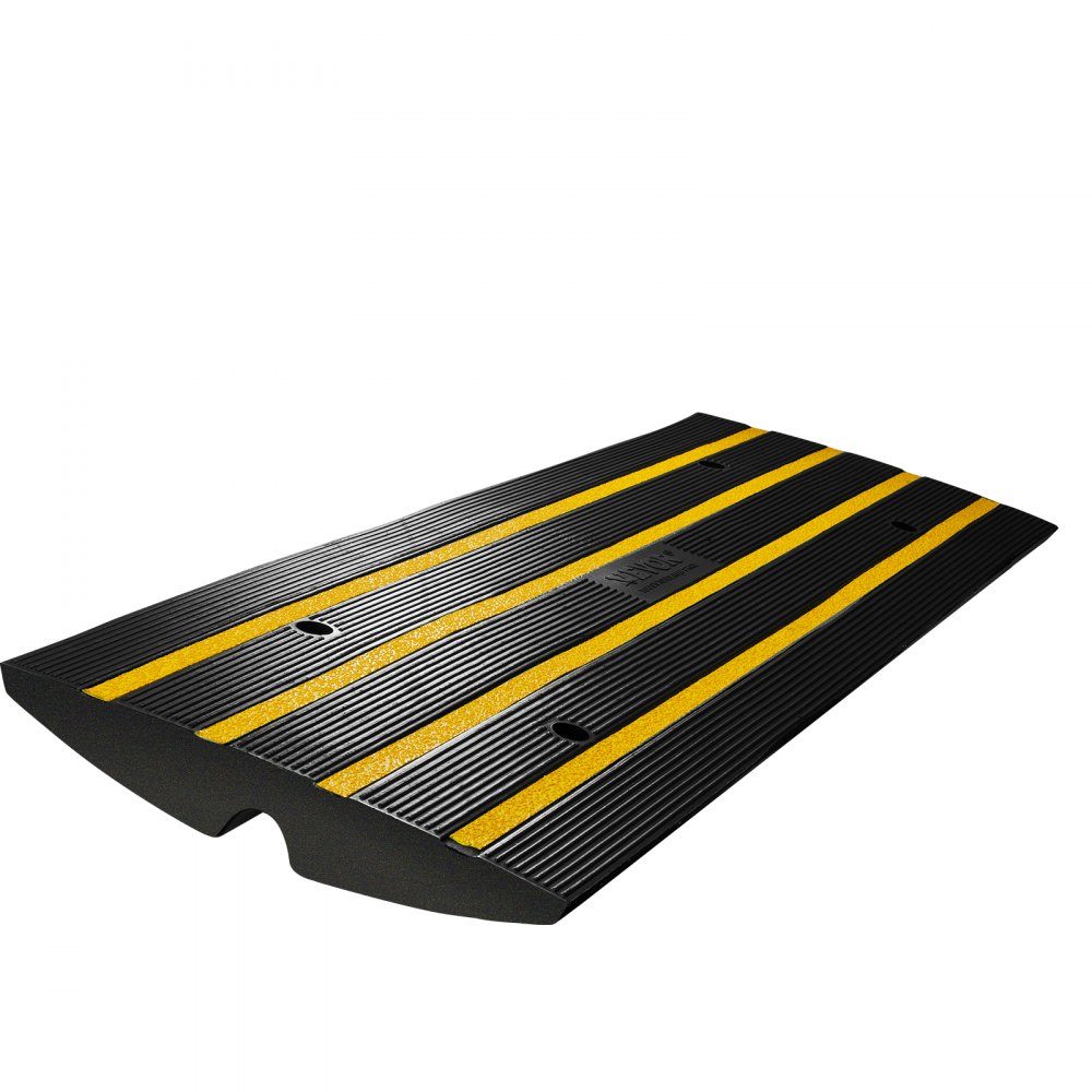 Threshold ramp Solid rubber door sill ramp max. load capacity 15 tons Curb ramp with 5.5 x 3.5 cm channel Wheelchair ramp 122 x 40.5 x 6.5 cm Access ramp Ideal for uneven curbs
