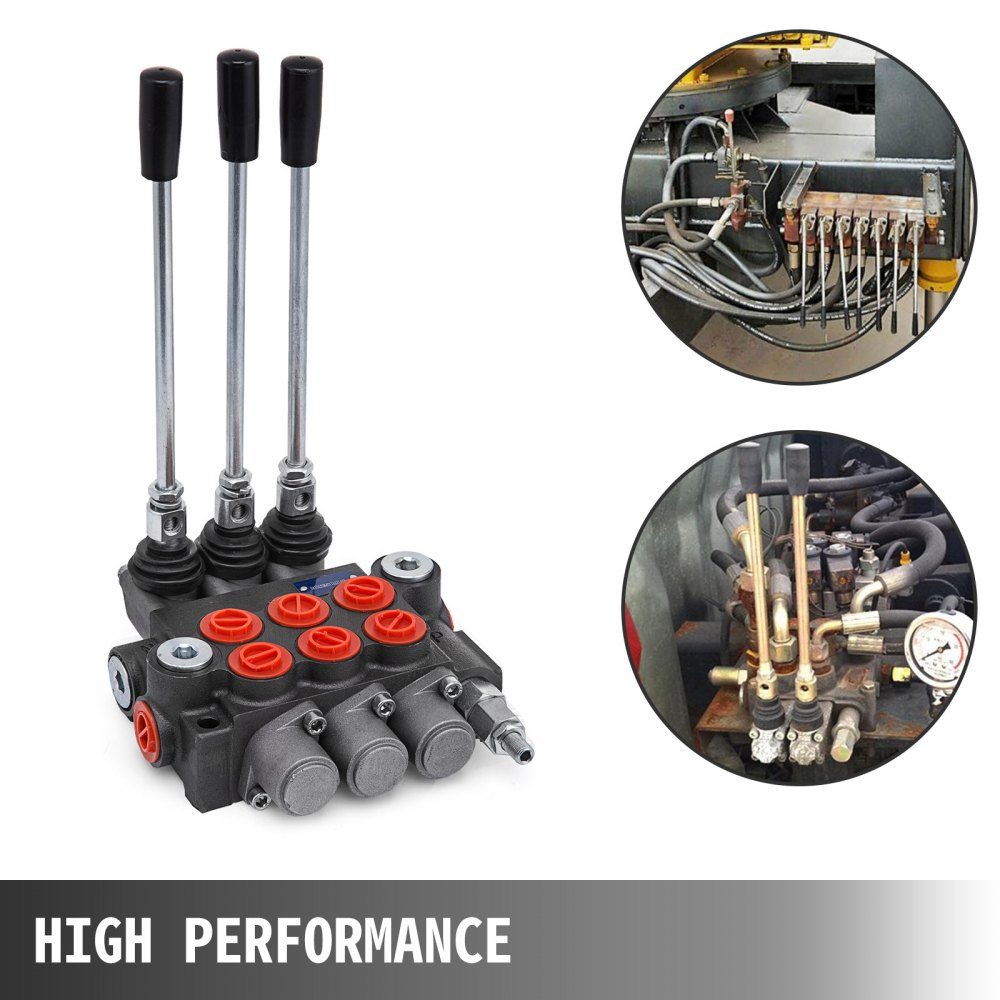3 Bank Hydraulic Valve Hand Lever Valve, 11GPM Hydraulic Directional Control Valve Adjustable, 6.62kg Hydraulic Valve Hand Lever Valve Hydraulic Control Device for Agricultural Construction Machinery
