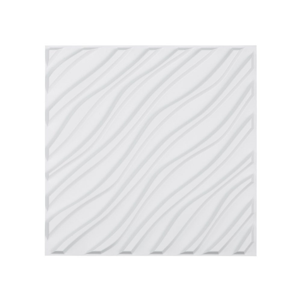 3D Wall Panels Set of 12 50x50cm PVC Modern Minimalist Wall Panels 2.97m² Interior Design for Bedroom Living Room Playroom Matte White