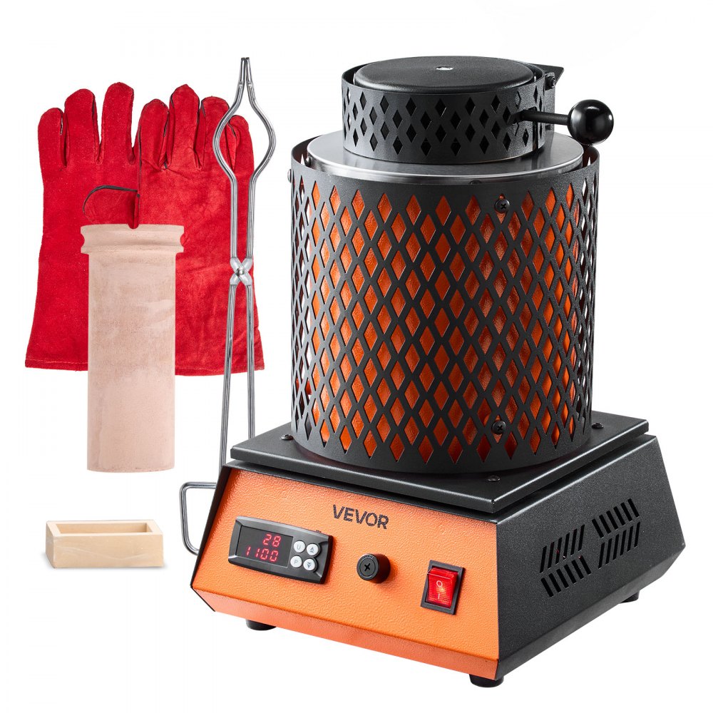 Machine de four de fusion d'or numérique avec creuset en céramique de 3 kg, four de fusion électrique 1350 W max 1150 ℃, ensemble de four de fusion de métal pour la fabrication de bijoux barres métalliques composants métalliques noir Machine de four de fusion d'or numérique avec creuset en céramique de 3 kg, four de fusion électrique 1350 W max 1150 ℃, ensemble de four de fusion de métal pour la fabrication de bijoux barres métalliques composants métalliques noir