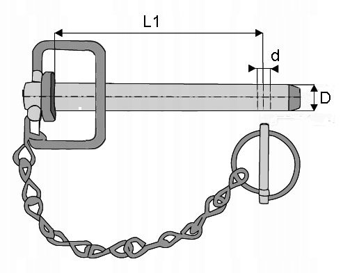 Kupplungsbolzenbolzen mit Griff Ø 25 x 175 mm