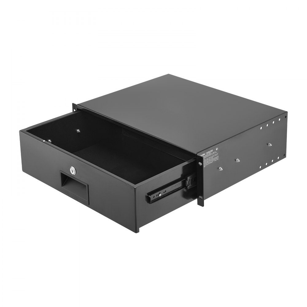 3U-Rack-Schublade, 50 Pfund, abschließbares Serverschrankgehäuse, Schiebeschublade mit Schloss und Kabelführungslöchern für 482 mm Netzwerkgeräte, Server, AV-Rack oder Schrankgehäuse