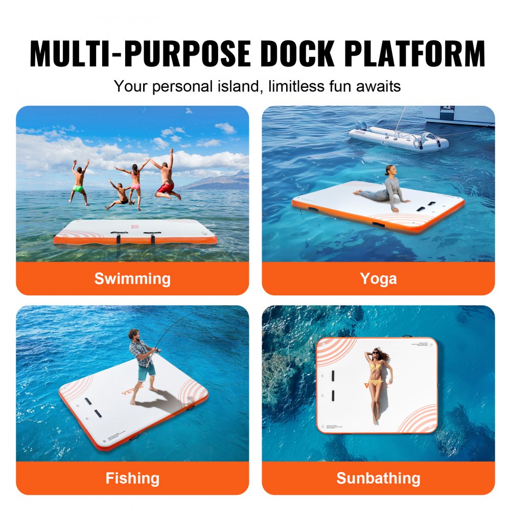 Opblaasbaar drijvend dok, 6' x 5' dokplatform, antislip water drijvende dokmat met draagbare draagtas en afneembare ladder, drijvend platform, eilandvlot voor zwembad, strand, zee Opblaasbaar drijvend dok, 6' x 5' dokplatform, antislip water drijvende dokmat met draagbare draagtas en afneembare ladder, drijvend platform, eilandvlot voor zwembad, strand, zee