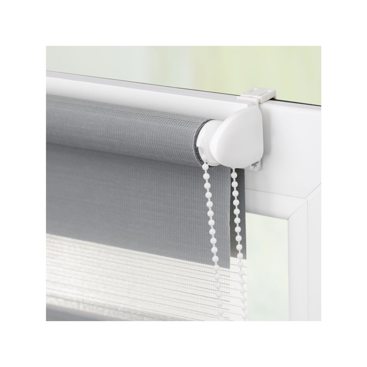 Lichtblick Klemmfix duo roller blind, sun and privacy protection, light regulation, no drilling, 45 x 150 cm, gray